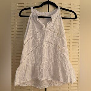 Adiya White Eyelet Lace Sleeveless Top – Size Small